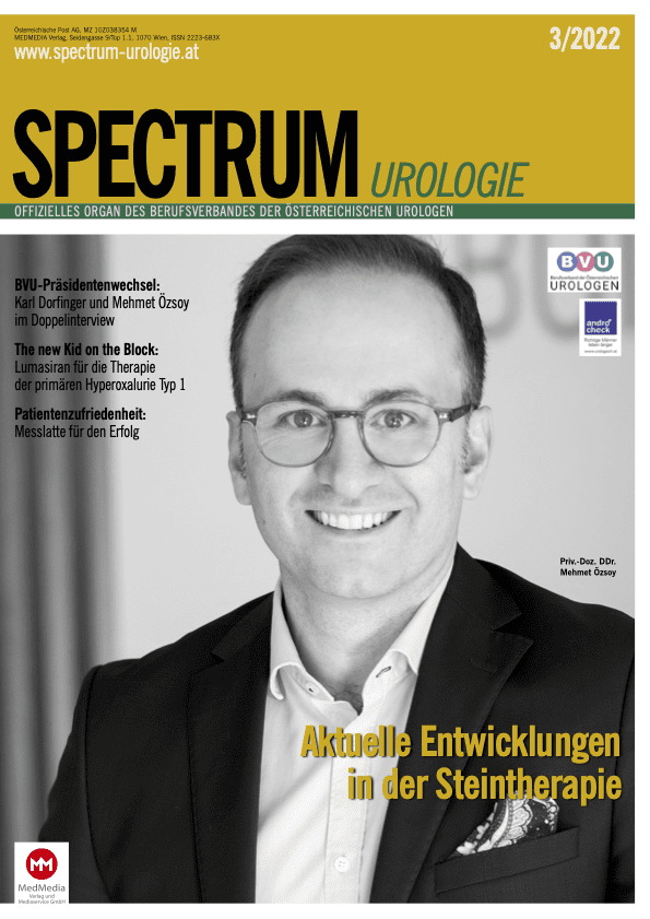 Dr. Mehmet Özsoy auf der Titelseite von Spectrum Urologie